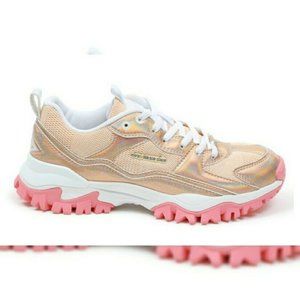 UMBRO AUTHENTIC BUMPY IRIDESCENT SNEAKERS WOMEN SIZ 7.5 WHITE/GOLDEN/SACHET PINK